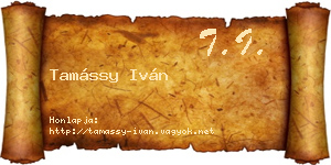 Tamássy Iván névjegykártya