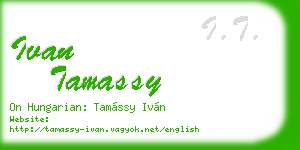 ivan tamassy business card