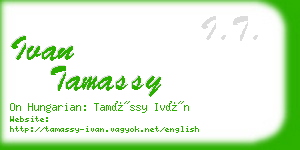 ivan tamassy business card